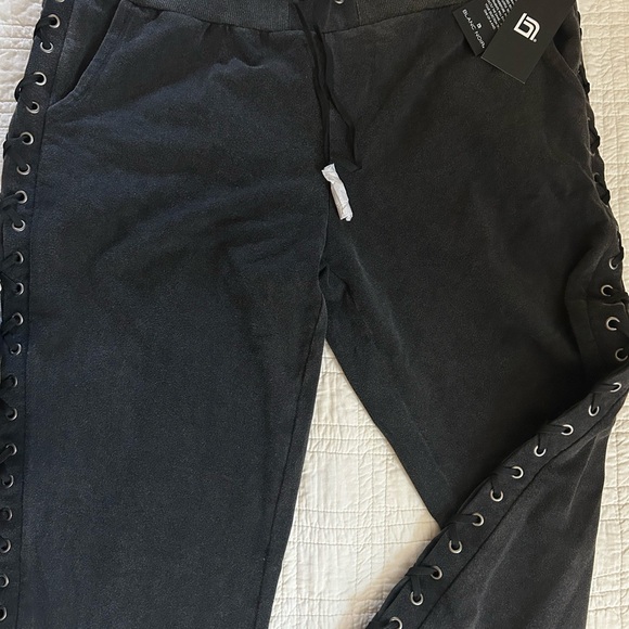 Blanc Noir Sweatpants. Braided sides. Unique! - Picture 3 of 10